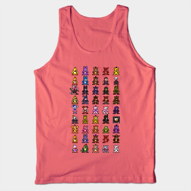 World of FNAF 8bit Pixel Art Tank Top by 8-BitHero